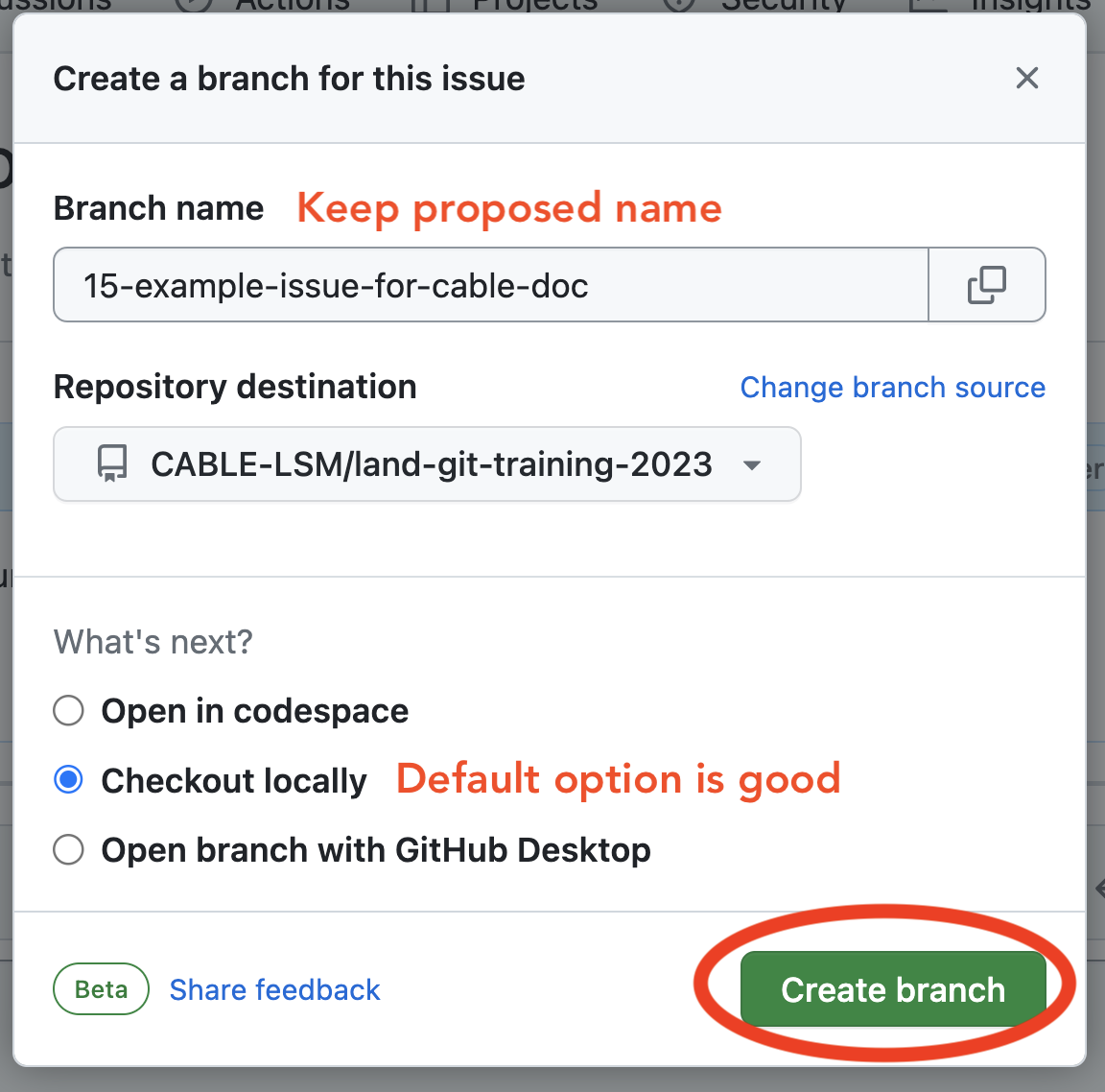 how confirm branch